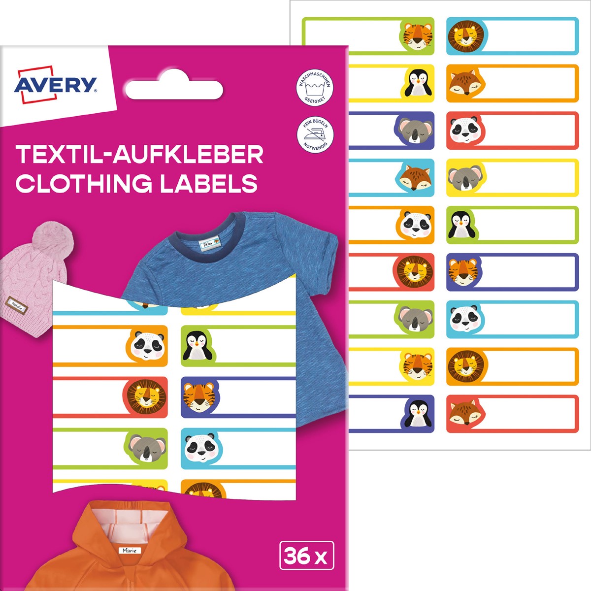 Avery School clothing labels 46 x 13 mm (pack of 36)