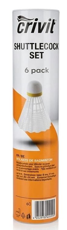 Crivit Badminton Shuttlecock Set – 6 Pack