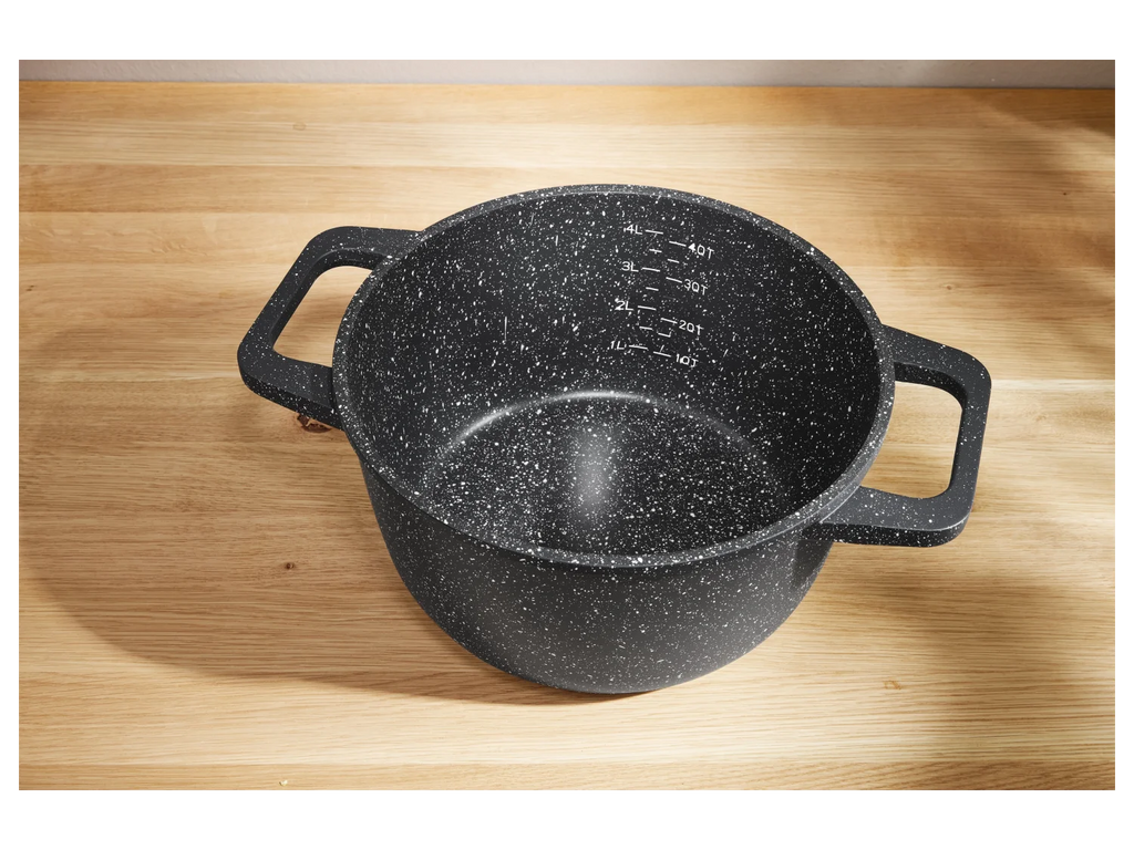 SILVERCREST® Cast aluminum saucepan, Ø 24 cm - BLACK GRANITE