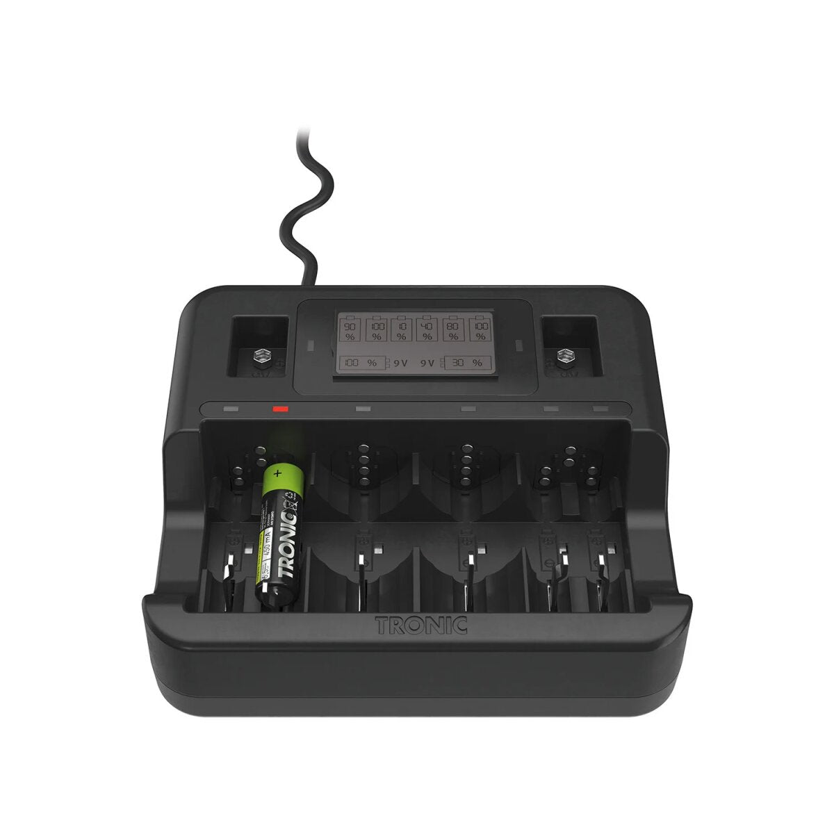 TRONIC Universal Battery Charger with Display NiMh NiCd, AA / AAA / C / D 9V