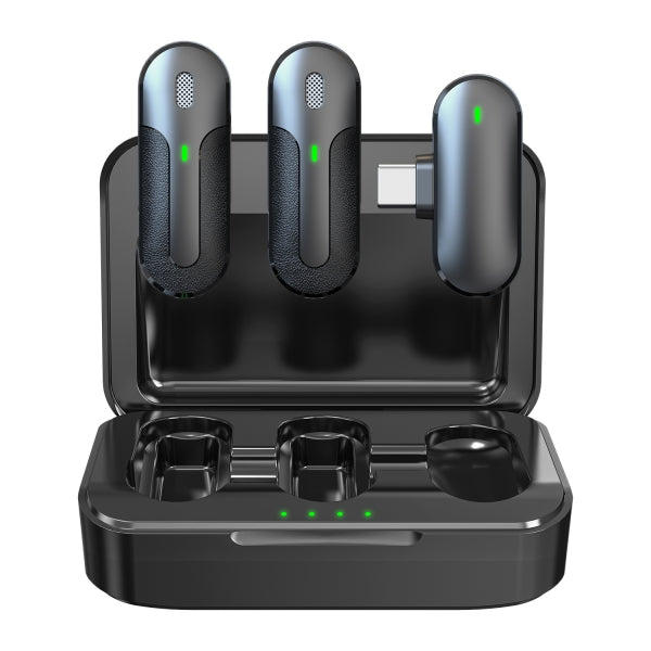 Technaxx Wireless Microphone Set TX-301 (2 mics for vloggers, social media, meetings, etc.)