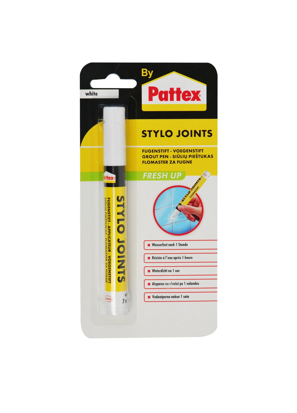 Pattex Whitening Marker for Grout Renovation, White, 1 pc., Waterproof, 7 ml