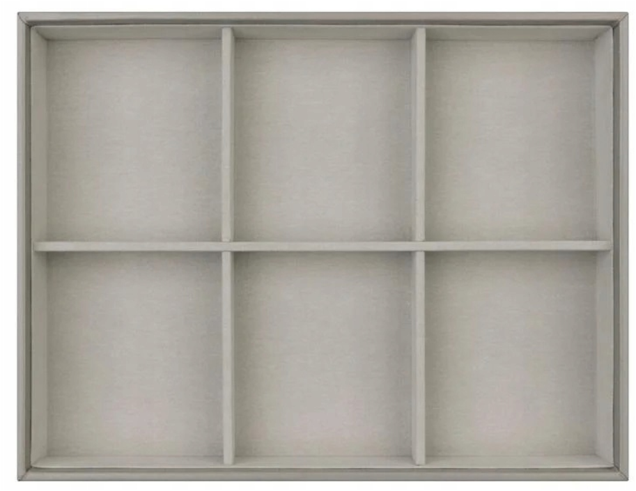 Velvet jewelry box for necklaces and earrings, 6 compartments