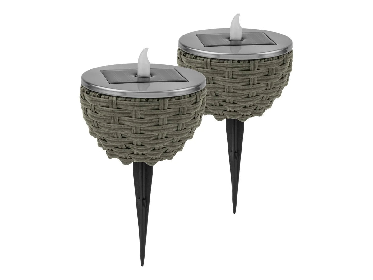LIVARNO® Set of 2 LED solar table lamps (with removable spikes)
