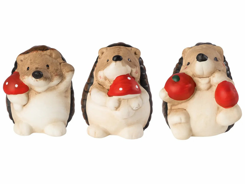 LIVARNO HOME DECORATIVE HEDGEHOG FIGURINES, 3 PCS
