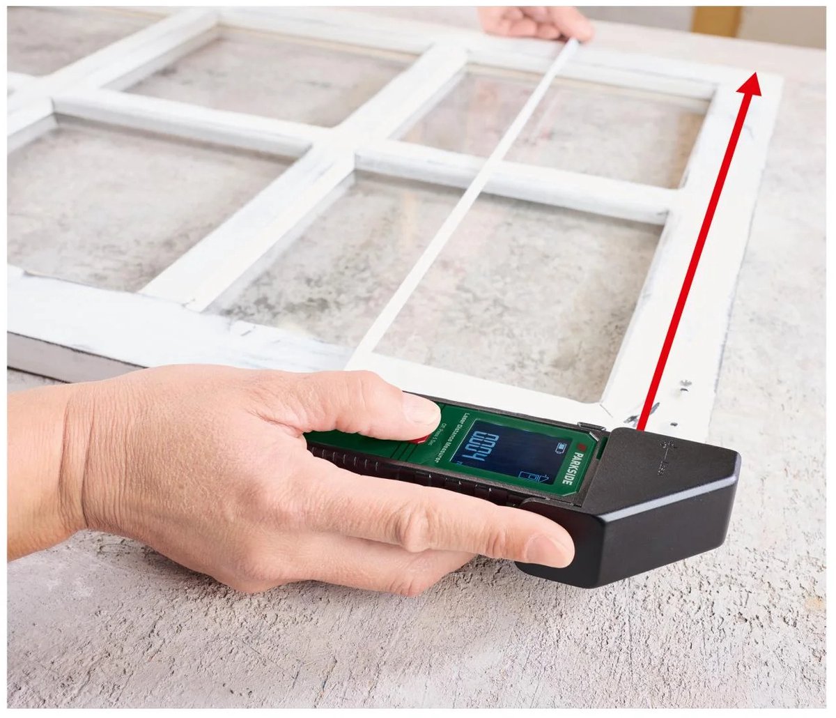 PARKSIDE® 5-in-1 laser rangefinder PLEMM 25 A1 with integrated spirit level