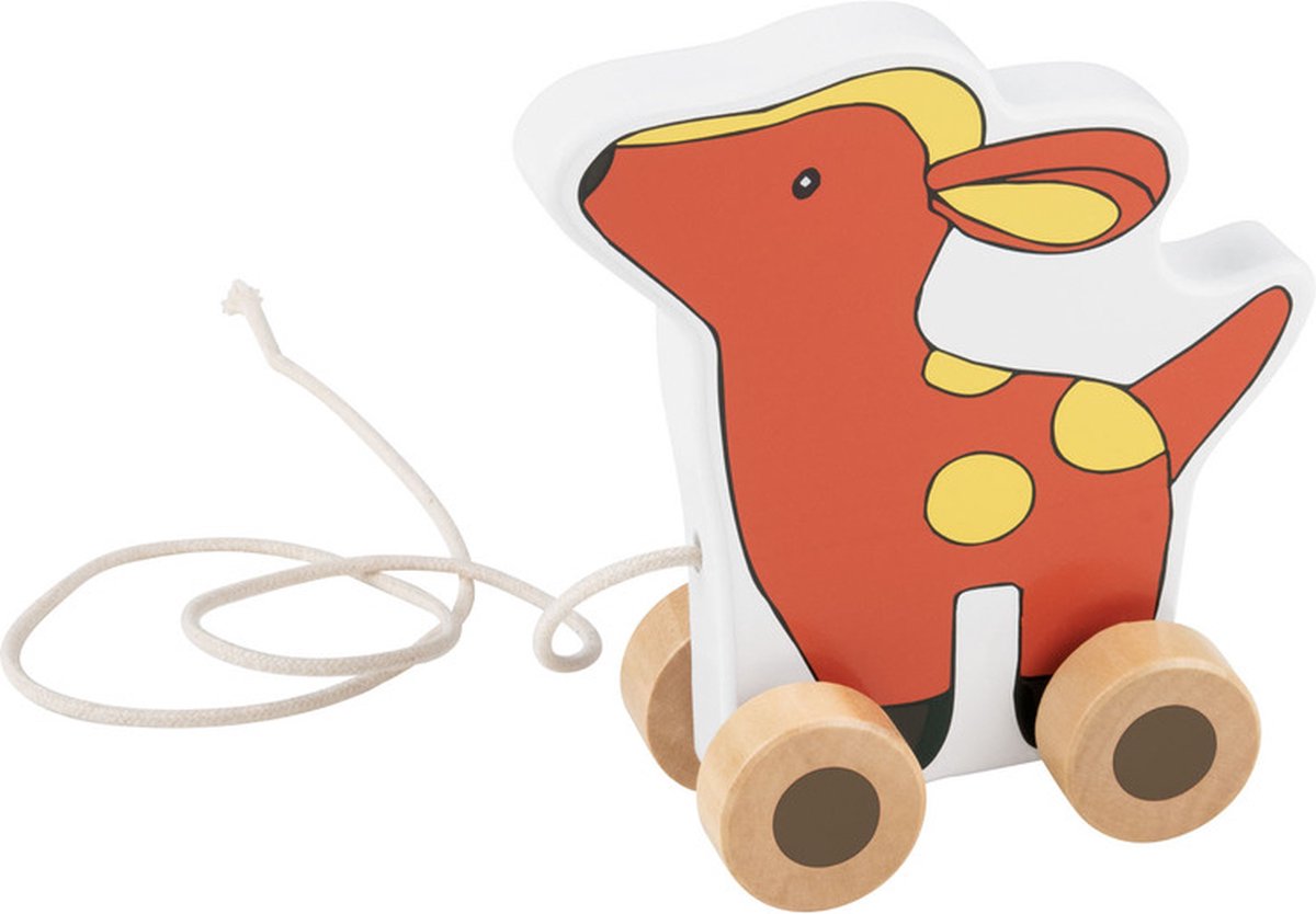 Playtive Wooden pull-along Deer on wheels - motor skills