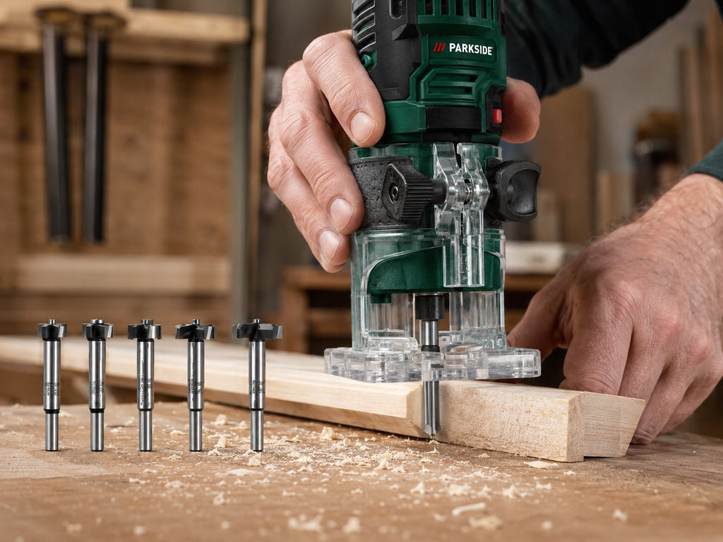 Parkside 5-Piece Wood Router Bit Set, Diameter 15/20/25/30/35