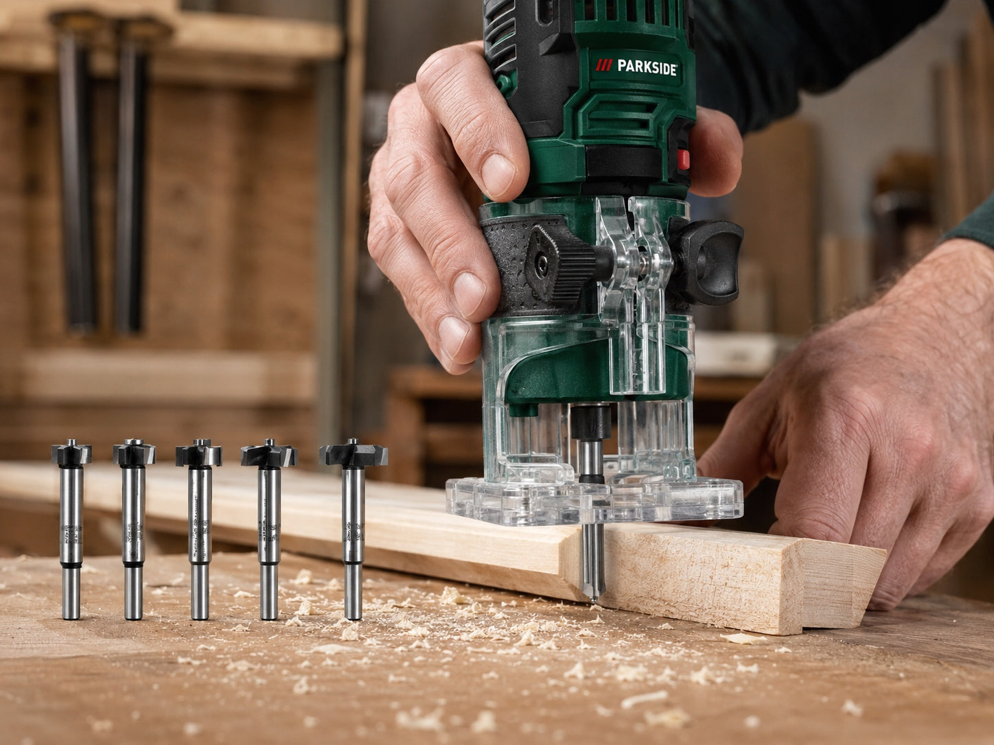 Parkside 5-Piece Wood Router Bit Set, Diameter 15/20/25/30/35