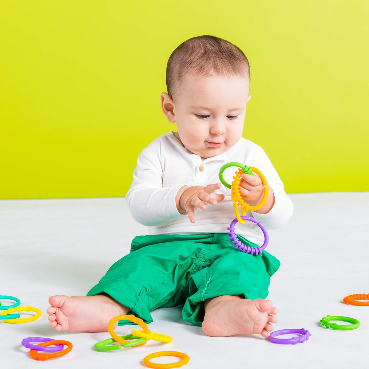 Bright Starts Lots of Links Rings Toys for Stroller or Carrier Seat