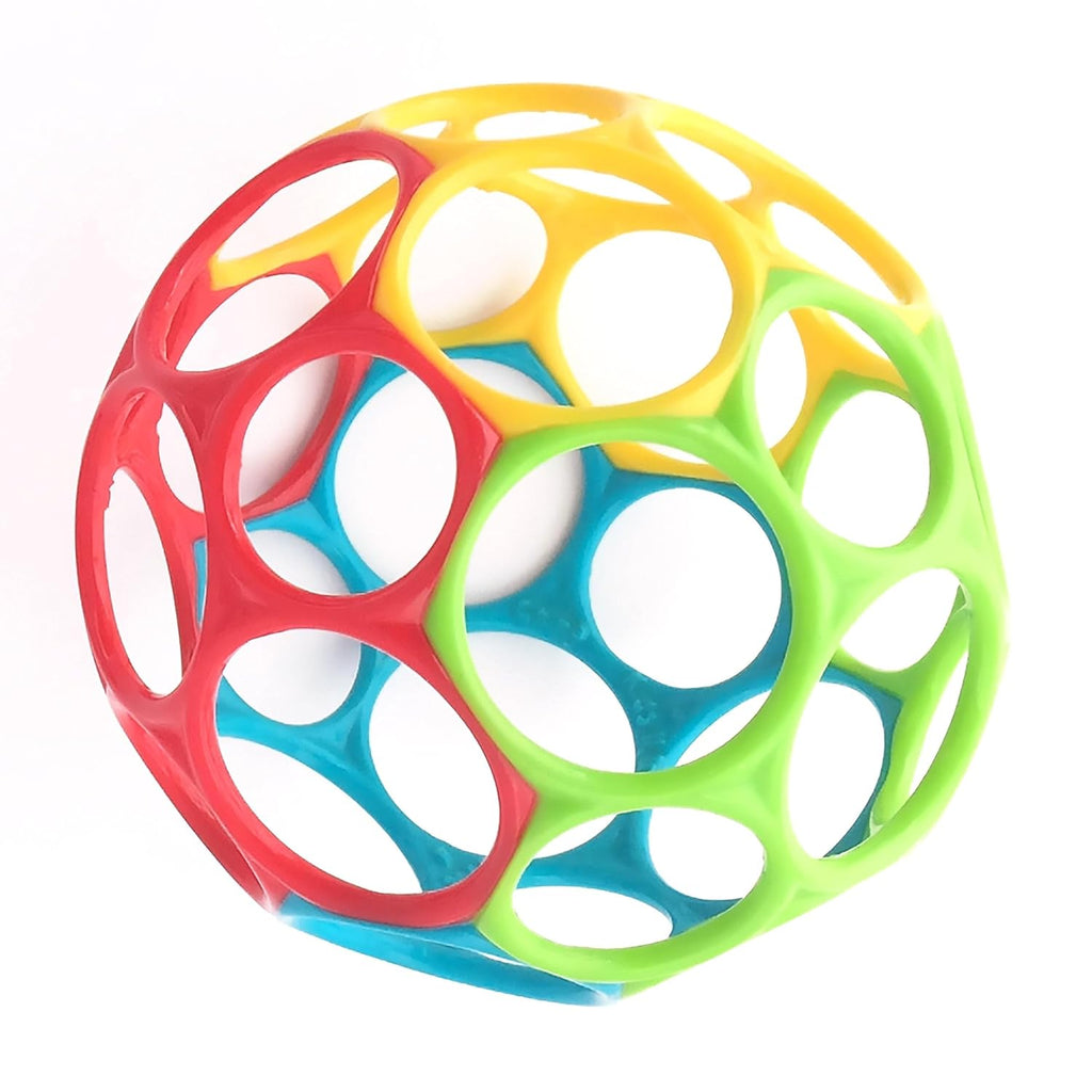 Bright Starts Oball Easy Grasp Classic Ball BPA-Free Infant Toy in Red, Yellow, Green, Blue, Age Newborn and up