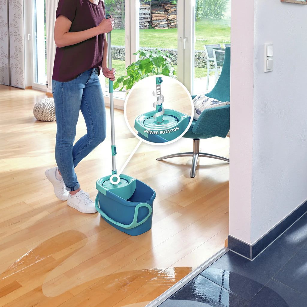 Leifheit Ergo Rotation Disc Mop Set including Power Cleaner