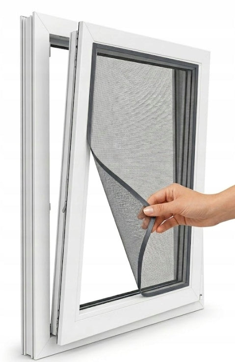 LIVARNO Mosquito net for window 130x150 Dark Grey with Velcro No drilling