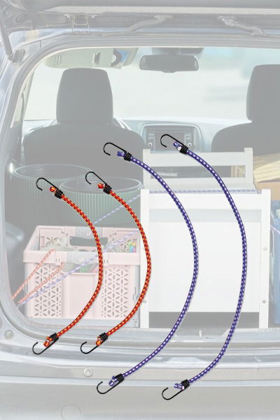 Ultimate Speed Elastic bungee cords, 65 and 45 cm, blue and red, set of 4