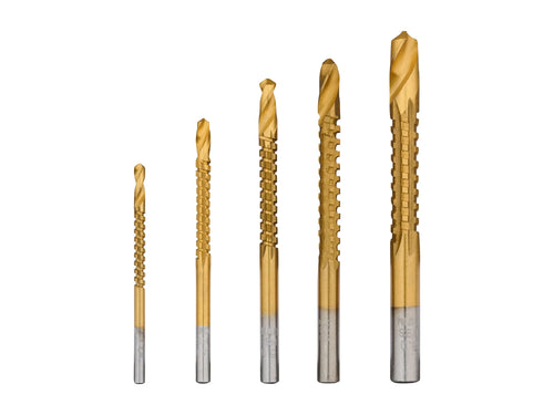 5x 3-8MM MILLING DRILLS SET HSS SPIRAL CUTTER TITANIUM COATING