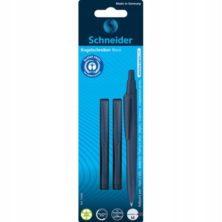 Schneider RECO M blue automatic ballpoint pen set of 2