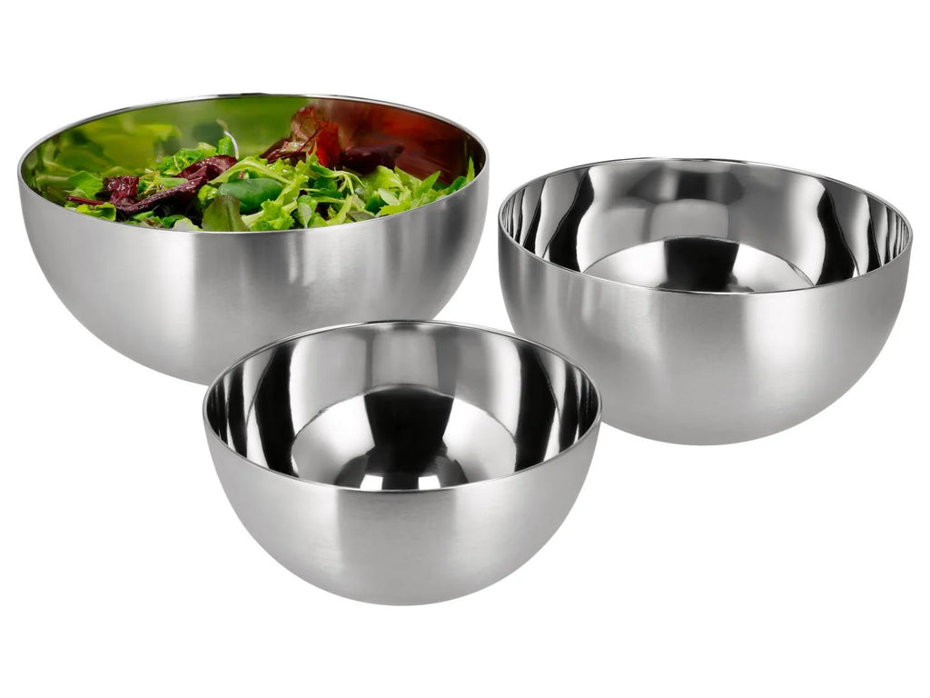 SILVERCREST® Set of 3 stainless steel salad bowls (Premium)