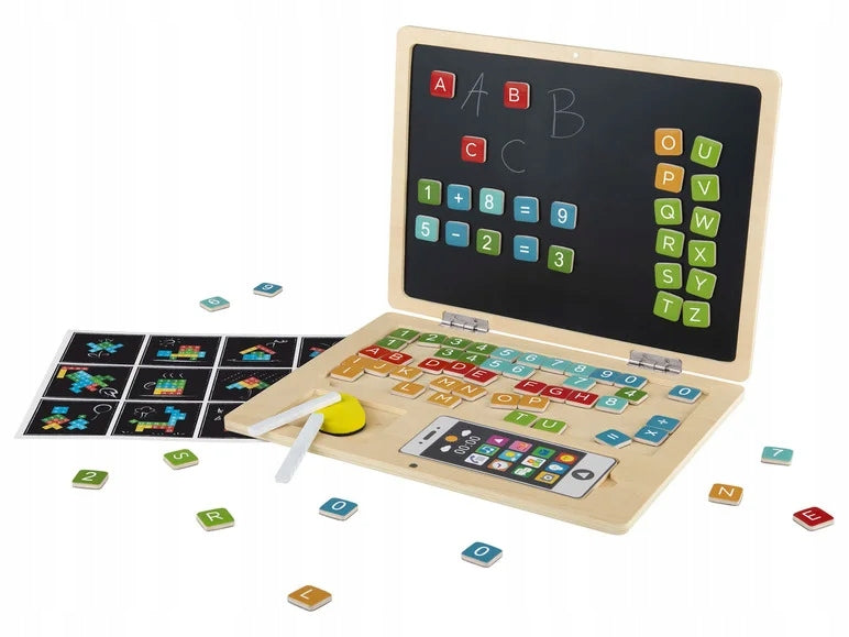 Lupilu Wooden Laptop 84 Pieces with Letters and Numbers for Learning to Write