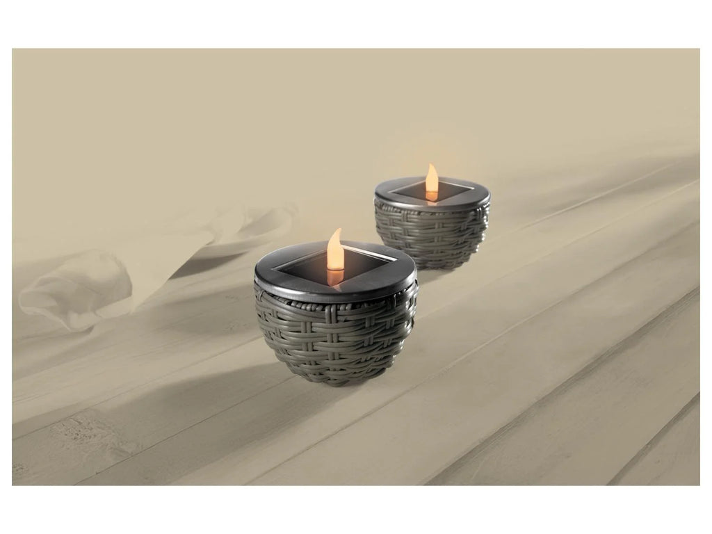 LIVARNO® Set of 2 LED solar table lamps (with removable spikes)