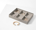 Velvet jewelry box for necklaces and earrings, 6 compartments