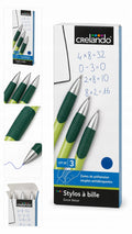 Crelando Blue Pens 3 Pcs Anti-slip For School and Office