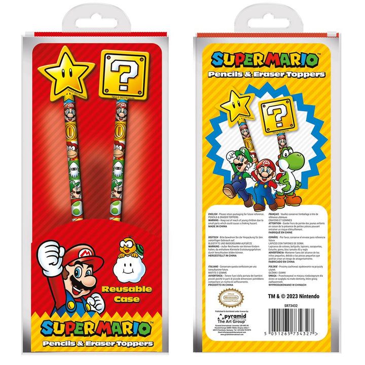Super Mario stationery set 2 pieces in Reusable Case