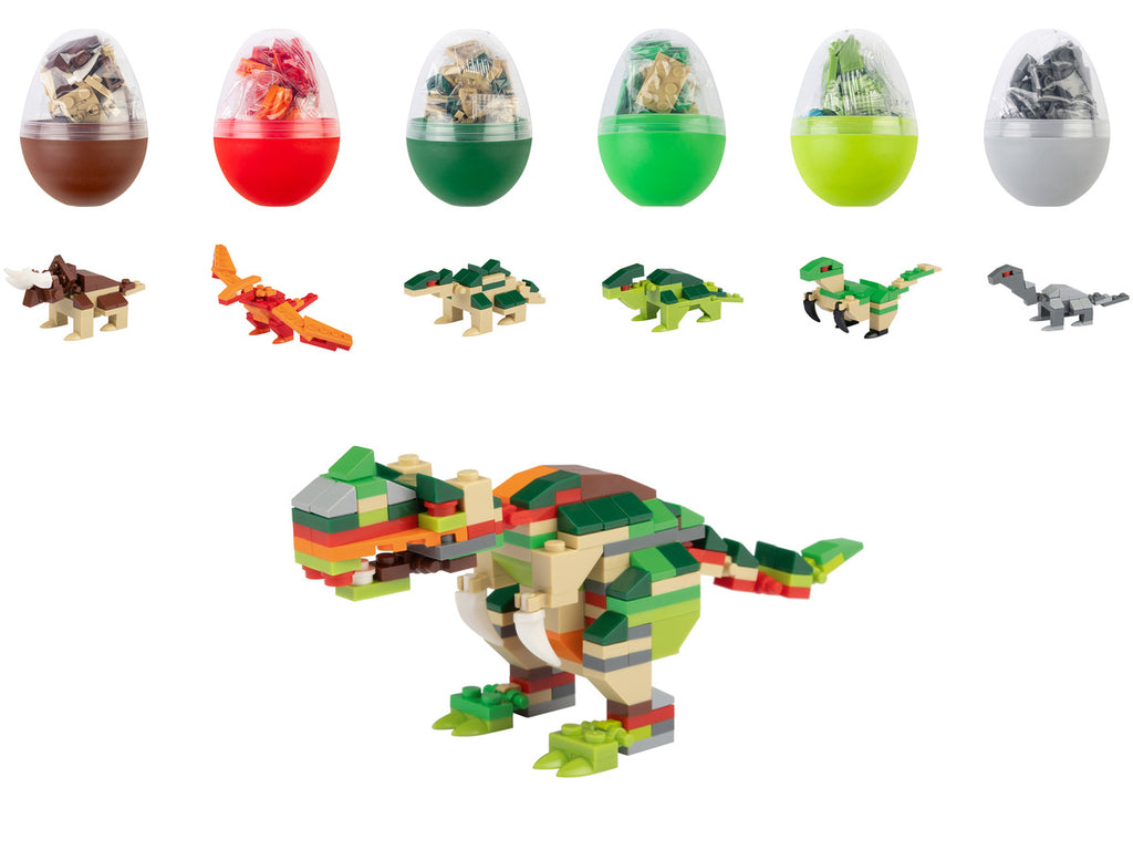 PLAYTIVE® Clippysaurier in egg, 250 pieces