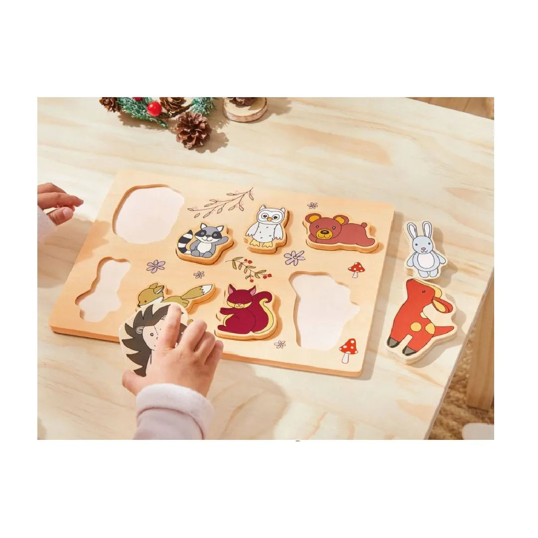 PLAYTIVE WOODEN PUZZLE ANIMAL PUZZLE age 2+ (9 Pieces)