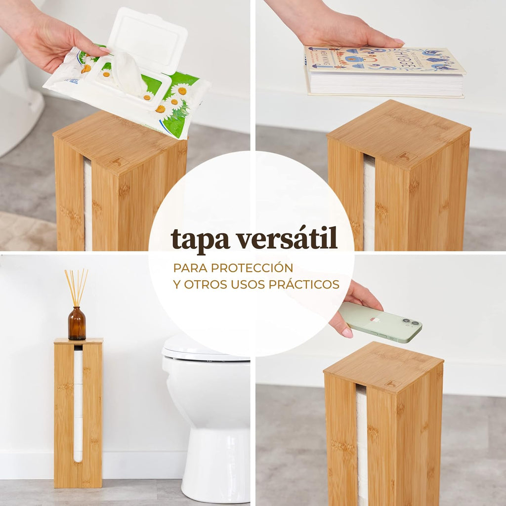 Hennez Bamboo Toilet Paper Storage