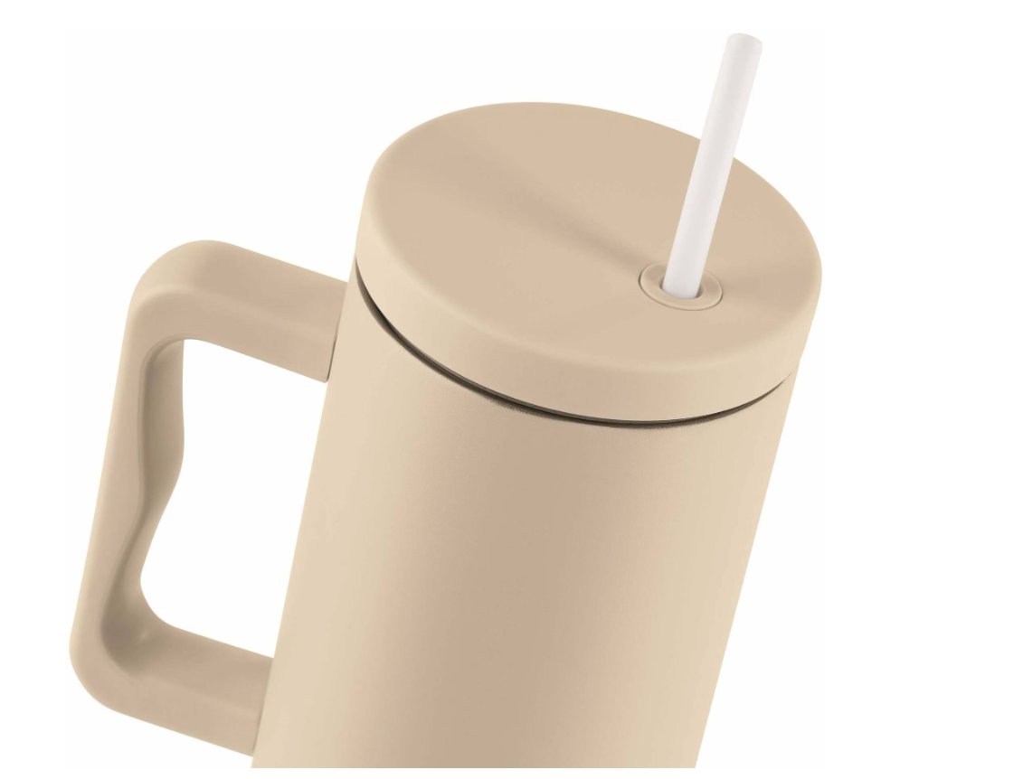 Gourmetmaxx Thermos cup 1.2 l - Beige (6 hours cold/hot)