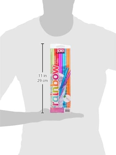 Joie Rainbow Reusable PETG Straws with Cleaning Brush, Set of 20