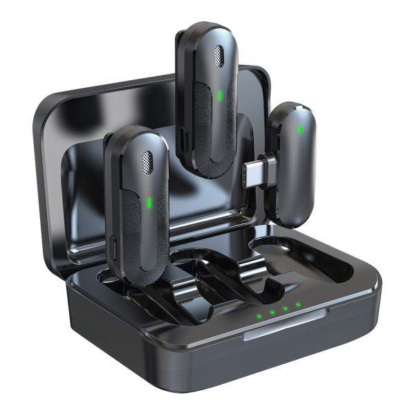 Technaxx Wireless Microphone Set TX-301 (2 mics for vloggers, social media, meetings, etc.)