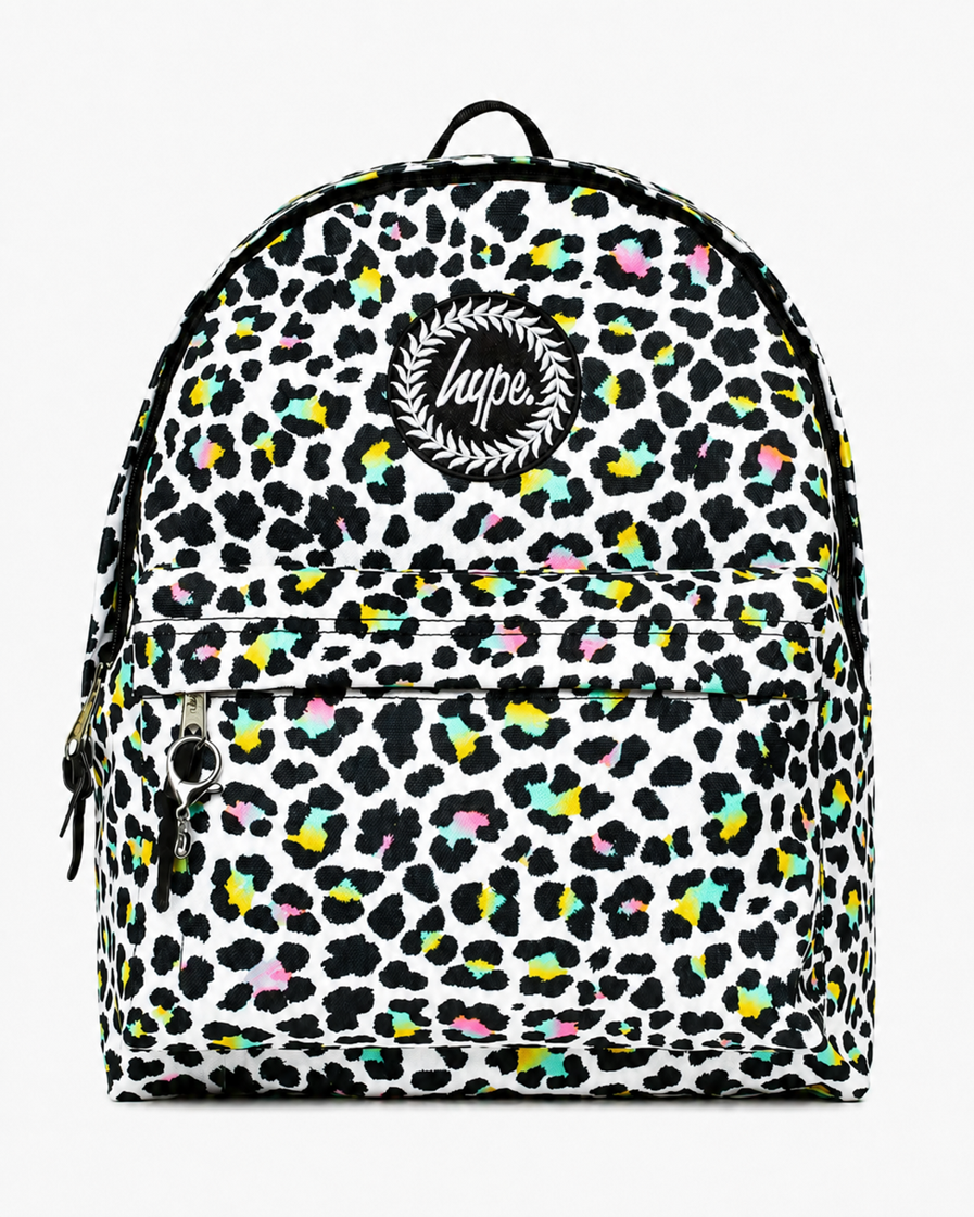 Hype White Disco Leopard Backpack