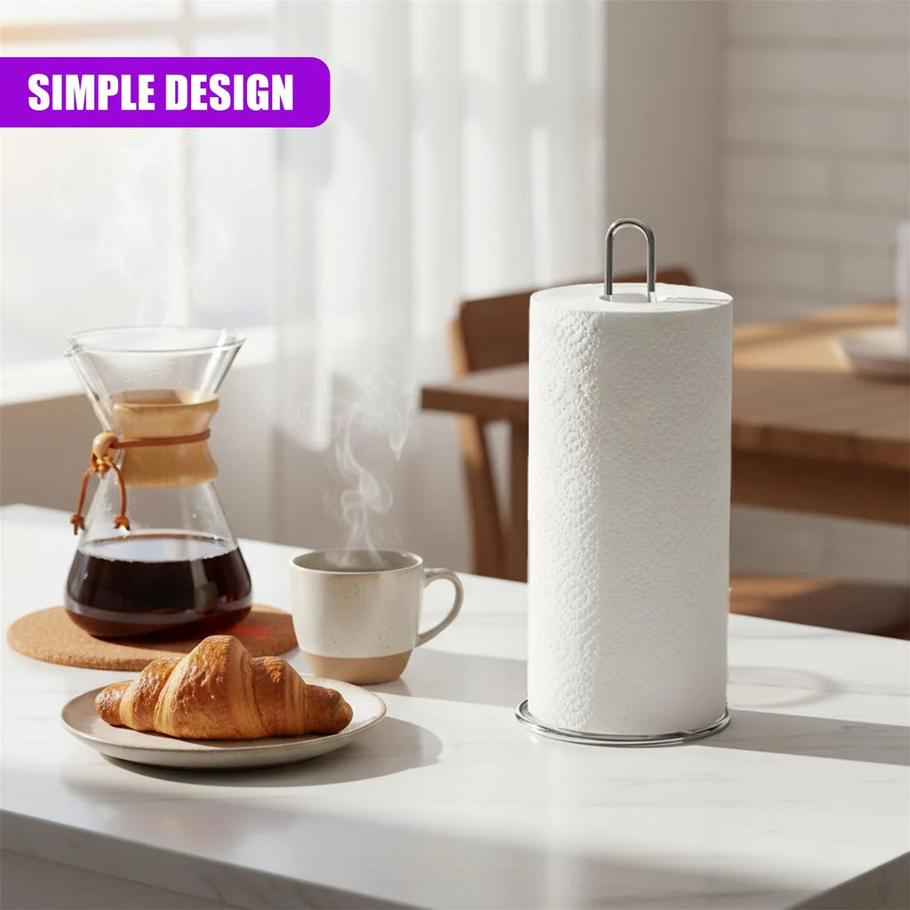 JES Collection Chrome Kitchen Roll Stand (28cm high)