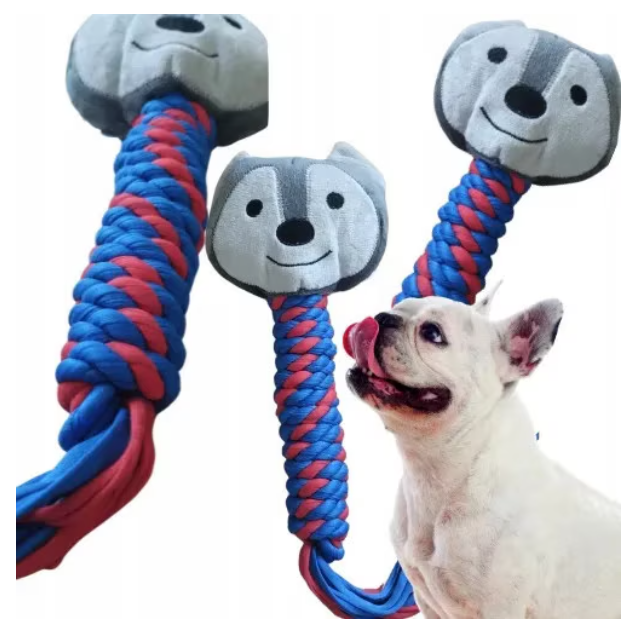 Zoofari rope toy with squeaker for dogs, durable plush, 30x10cm