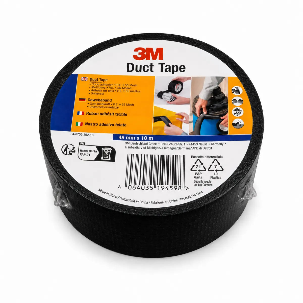 3M Duct Tape – Black, 48 mm × 10 m