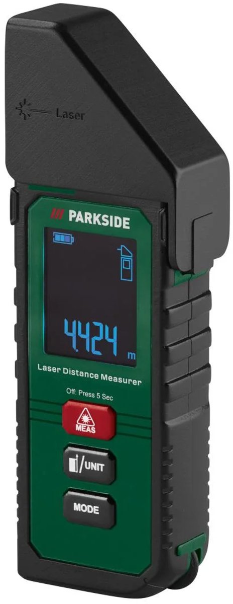 PARKSIDE® 5-in-1 laser rangefinder PLEMM 25 A1 with integrated spirit level