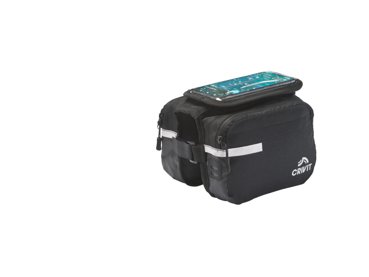 Crivit double bicycle frame bag with Transparent phone case