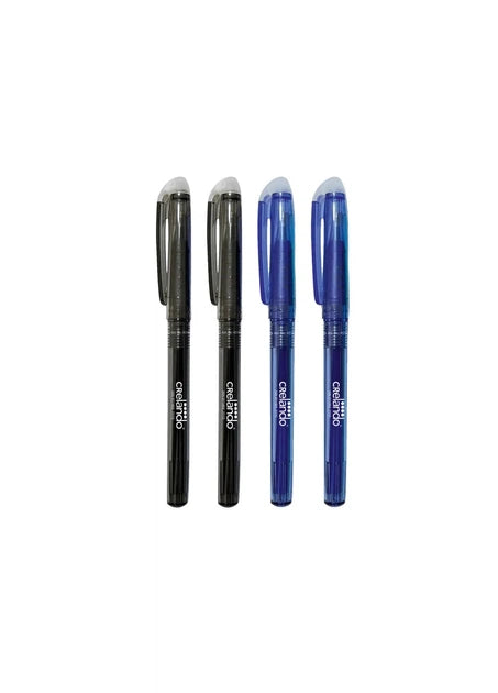 Crelando Set of 4 "write-erase" pens, black-blue (bic effacable)