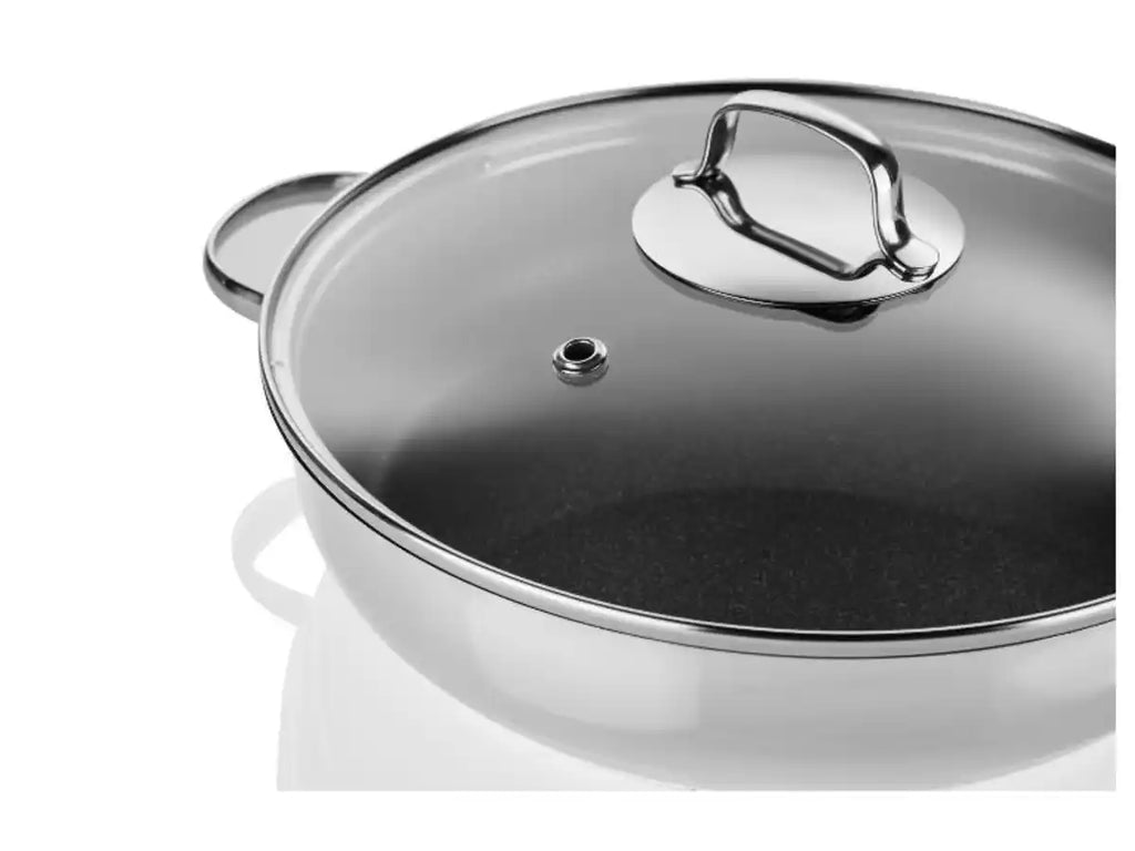 Livarno Stainless Steel Serving Pan Ø28 cm - ILAG® Non-Stick Coating