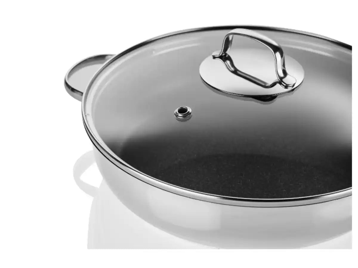 Livarno Stainless Steel Serving Pan Ø28 cm - ILAG® Non-Stick Coating