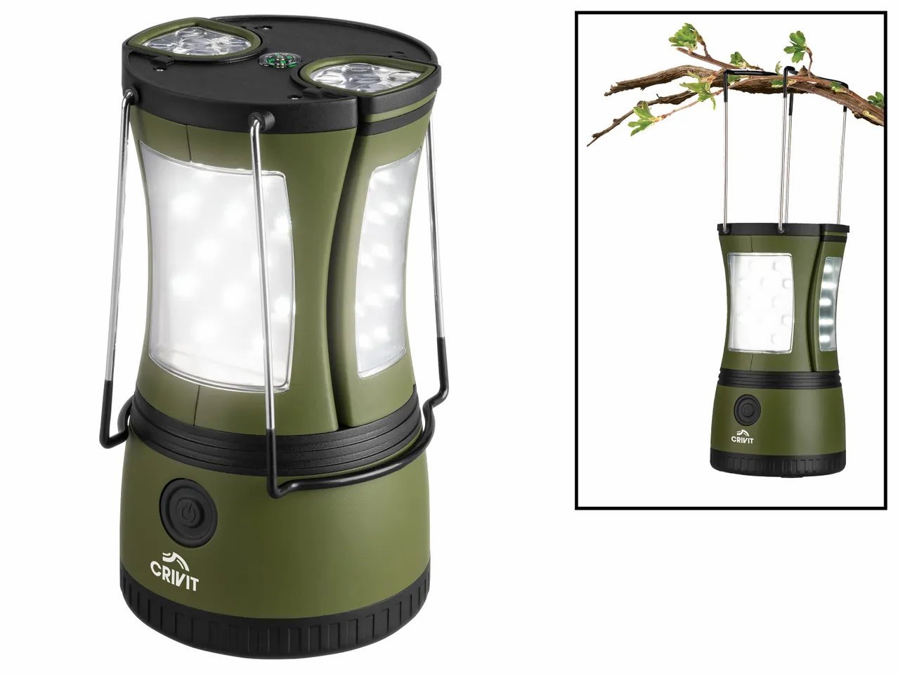 CRIVIT 2-in-1 Camping Lamp (Green)