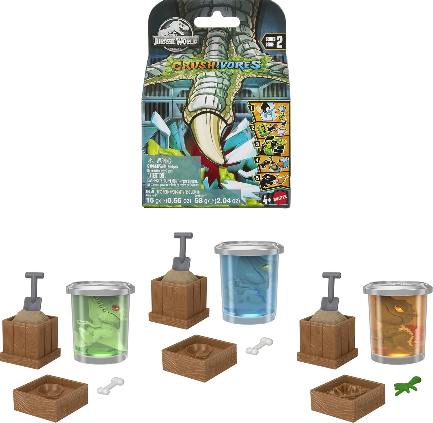 Mattel Jurassic World Crushivores Dilophosaurus HVB29 / HVB32