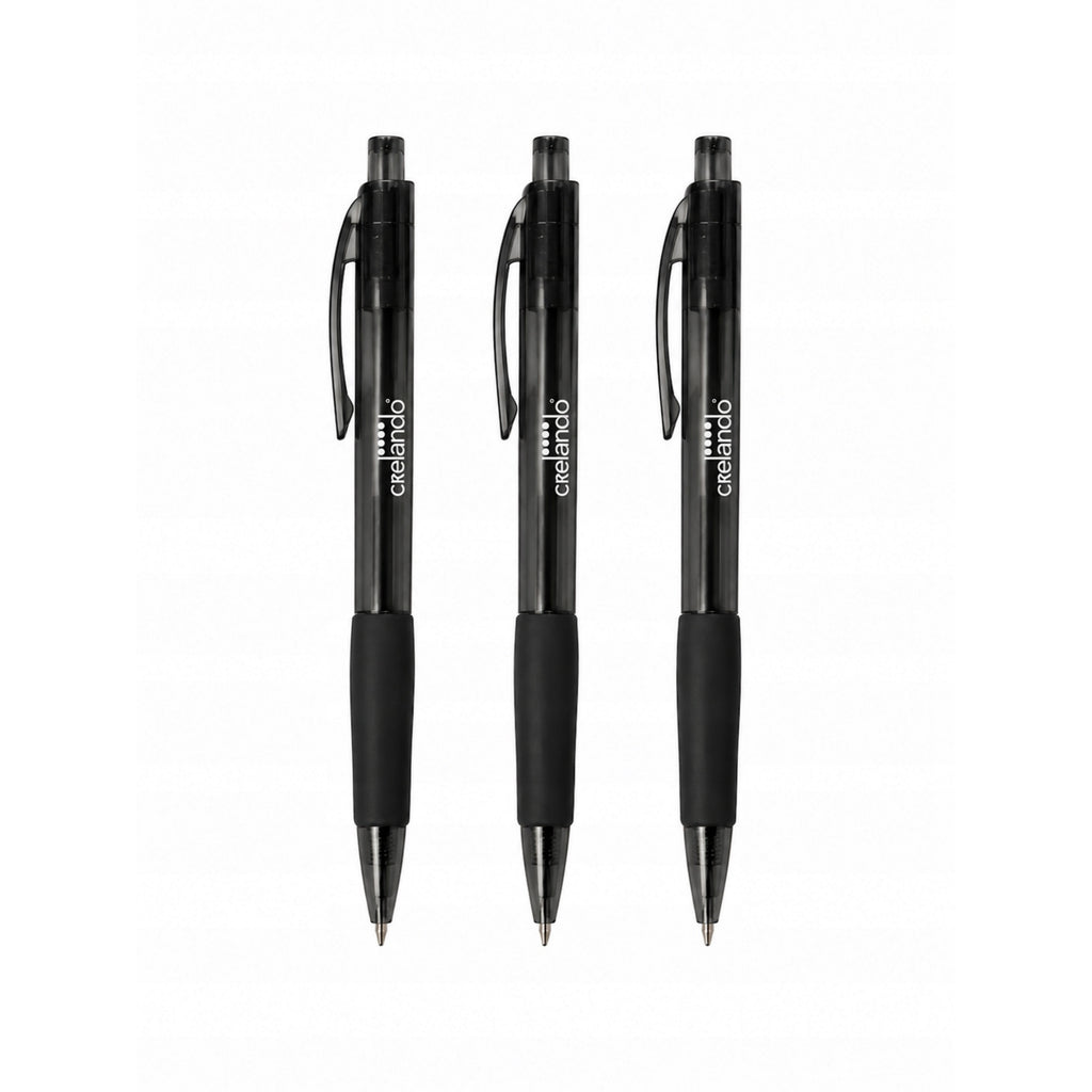 Crelando black automatic ballpoint pen - 3 Pieces
