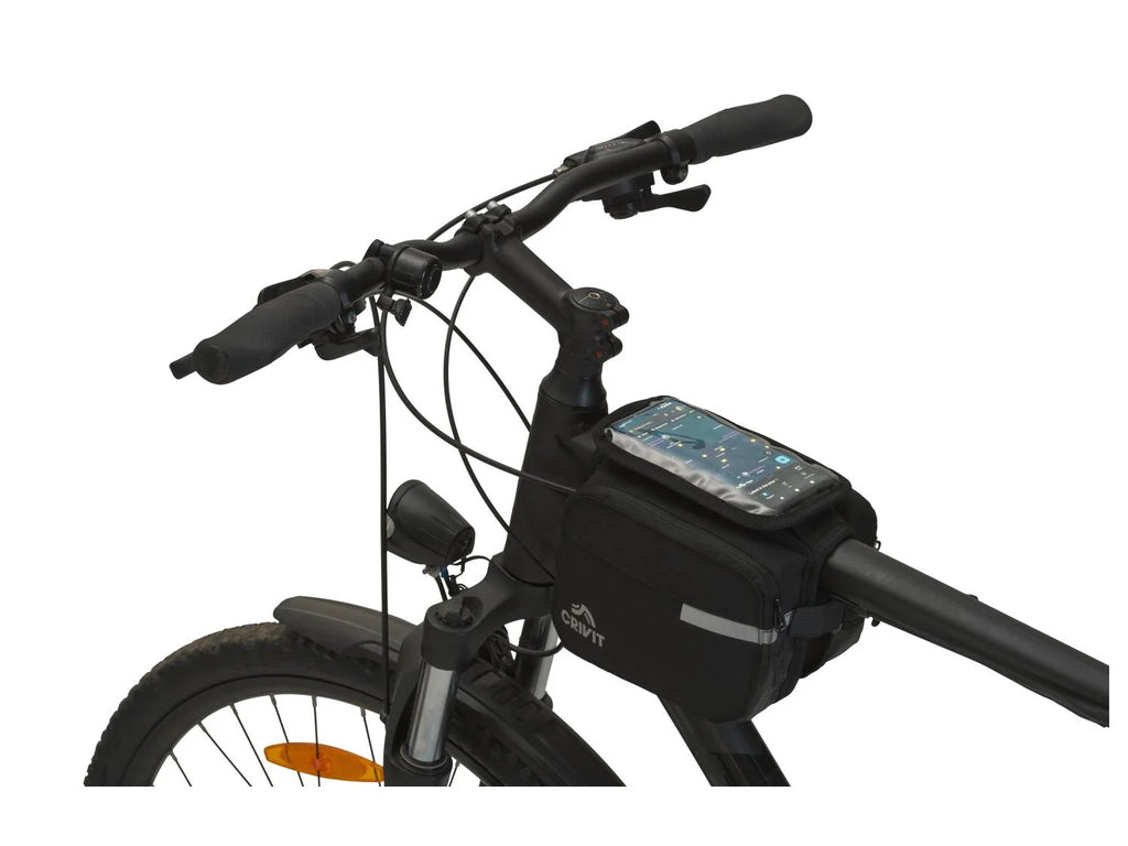 Crivit double bicycle frame bag with Transparent phone case