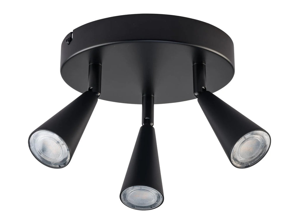 LIVARNO home LED ceiling lamp, 3-bulb (black/round)