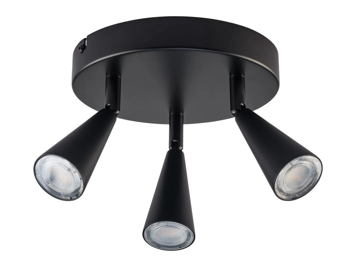 LIVARNO home LED ceiling lamp, 3-bulb (black/round)