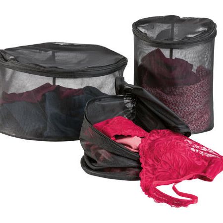 Livarno Home 3x Laundry Bags for washing delicate fabrics - BLACK