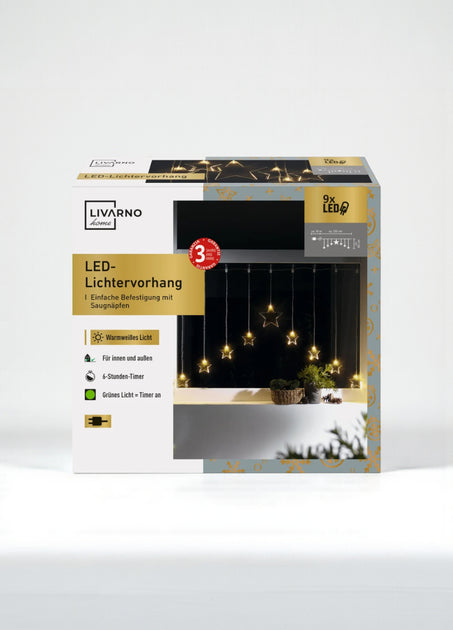 Livarno Home Nine Pointed Stars LED Curtain Lights