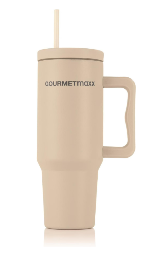 Gourmetmaxx Thermos cup 1.2 l - Beige (6 hours cold/hot)